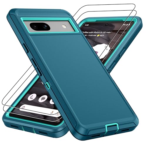 Pilaru for Google Pixel 7a Case,Pixel 7a Case with 2Pcs HD Screen Protector, Military Grade 3 in 1 Shockproof/Dustproof/Drop Proof Military Grade Protective Cover for Pixel 7a-Green - color: Green, size: Google Pixel 7a