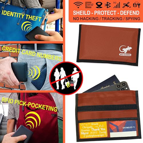 Faraday Bag Anti-Tracking GPS RFID Car Key Signal Blocker Wallet Shielding Pouch Protective Case for Cell Phone Car Key FOB, Data Privacy, Electronic Device Security (ORANGE - NYLON) - color: ORANGE - NYLON