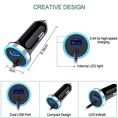 USB C Car Charger, 3.4A Fast Charging Car Charger for Samsung Galaxy S26
