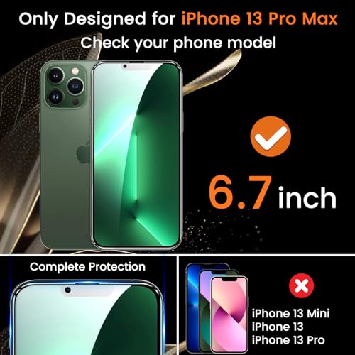 Lesakit 3+3 Pack Privacy Screen Protector for iPhone 13 Pro Max 6.7-Inch with 3 Pack Camera Lens Protector, Anti Spy Tempered Glass Film 9H Hardness Bubble Free Case Friendly - size: iPhone 13 Pro Max