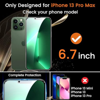Lesakit 3+3 Pack Privacy Screen Protector for iPhone 13 Pro Max 6.7-Inch with 3 Pack Camera Lens Protector, Anti Spy Tempered Glass Film 9H Hardness Bubble Free Case Friendly - size: iPhone 13 Pro Max