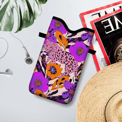 Neoprene Coin purses Cell Phone Sleeve Pouch Purses and wallets - color: Purple Pink