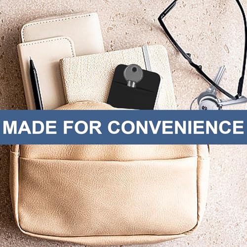 Key Holder Wallet, 2PCS Key Sleeve, Stretchy Keys Organizer Slim Card Holder Back of Phone (Black)