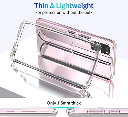 for Samsung Galaxy S20 Clear Case Anti-Yellowing TPU & PC Back Cover with Camera Protection, Wireless Charging Compatible