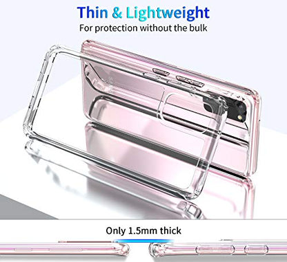 for Samsung Galaxy S20 Clear Case Anti-Yellowing TPU & PC Back Cover with Camera Protection, Wireless Charging Compatible