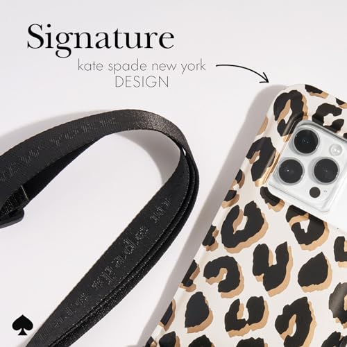 kate spade new york IP68 Floating Waterproof Phone Pouch - City Leopard | Stylish Touchscreen Floating Waterproof Phone Case w/Crossbody Lanyard - Fits All Phones -Beach Cruise Ship Travel Essentials - color: City Leopard