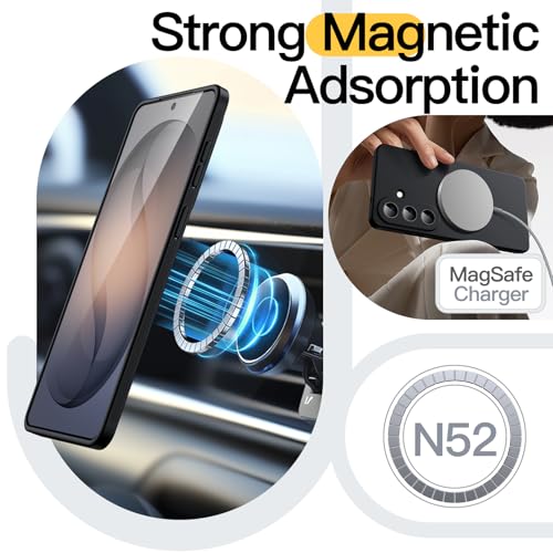 JETech Slim Magnetic Case for Samsung Galaxy S26, Anti-Slip, Black | Compatible with MagSafe, Full Camera Lens Protection, Soft TPU Cover, Shockproof - color: Black, size: Galaxy S26