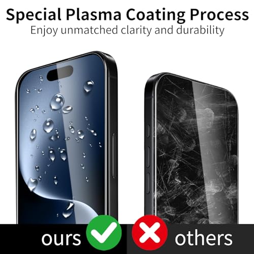 Screen Protector for iPhone 17 Pro, 3 Pack Tempered Glass Film with 3 Pack Camera Lens Protector, 9H Hardness, HD Clear, Scratch Resistant, Case Friendly, Easy Install - size: iPhone 17 Pro
