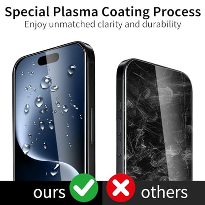 Screen Protector for iPhone 17 Pro, 3 Pack Tempered Glass Film with 3 Pack Camera Lens Protector, 9H Hardness, HD Clear, Scratch Resistant, Case Friendly, Easy Install - size: iPhone 17 Pro