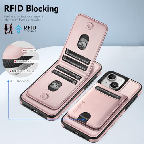Shieldtop Compatible with MagSafe iPhone 14 Plus Wallet Case,Rose Gold | 2 in 1 Detachable Magnetic,Credit Card Holder Slots,RFID Blocking,PU Leather,Kickstand,Flip Folio Phone Cover for Men & Women - color: Rose Gold, size: iPhone 14 Plus 6.7"