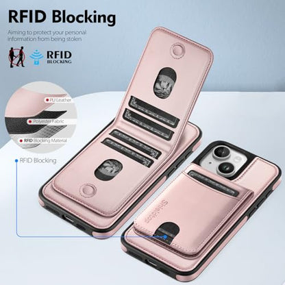 Shieldtop Compatible with MagSafe iPhone 14 Plus Wallet Case,Rose Gold | 2 in 1 Detachable Magnetic,Credit Card Holder Slots,RFID Blocking,PU Leather,Kickstand,Flip Folio Phone Cover for Men & Women - color: Rose Gold, size: iPhone 14 Plus 6.7"