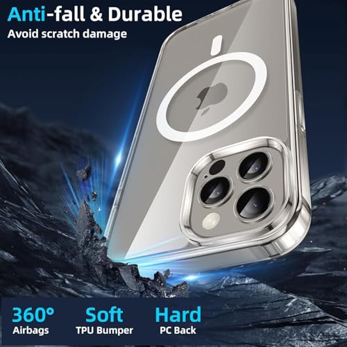 Privacy Case for iPhone 14 Pro,Magnetic iPhone 14Pro Phone Case Clear with Privacy Screen Protector & Camera Protector [Compatible with MagSafe] Shockproof Slim Cover for 14 Pro 5G - size: iPhone 14 Pro