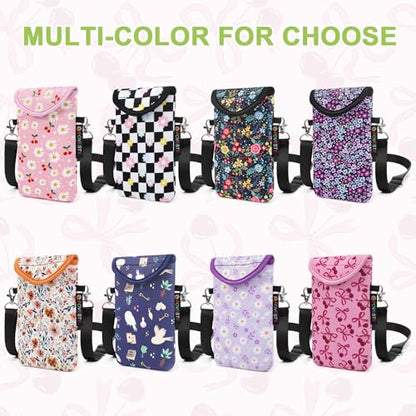 Flap Closure Secure Cell Phone Bag with Card Pocket for iPhone & Samsung - color: Garden Alike