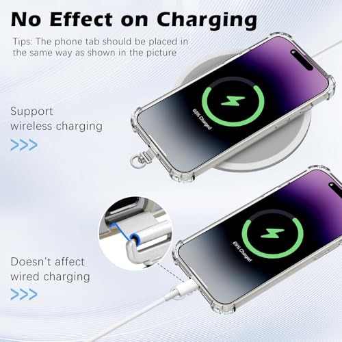 MoKo 2 Pack Metal Phone Tether Tabs, Rotatable 360° Phone Lanyard Patch - color: Light Silver