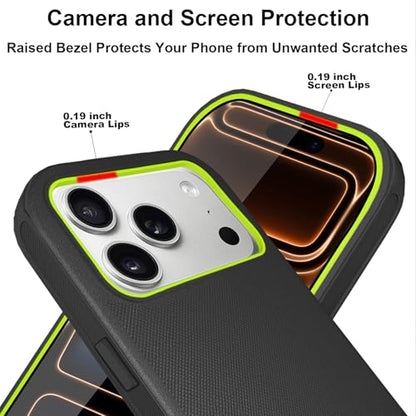for iPhone 17 Pro Max Case with 2 Camera Lens Protector & 2 Screen Protector, Heavy Duty Full Body Protective Phone Case 6.9" (Belt Clip,Blackgreen) - color: 17 Pro Max-Belt Clip+BlackGreen