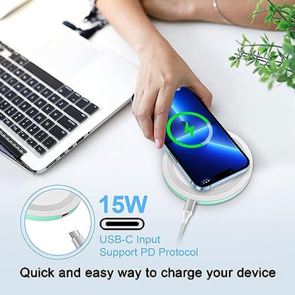 Wireless Charger Samsung S26 Ultra Charging Station for Galaxy S26 S25 Plus - color: White