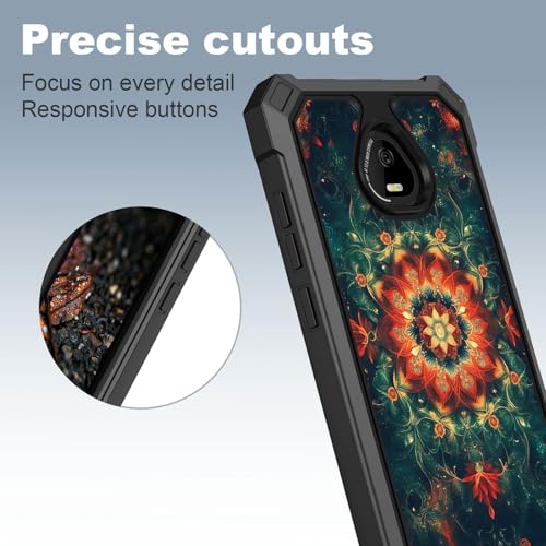 for Schok Volt Sv67q Sv67332 Case with Screen Protector, Military Grade Drop Protection, Dual Layer Hybrid Shockproof Protection TPU Phone Case for Schok Volt Sv67q, Mandala - color: Mandala