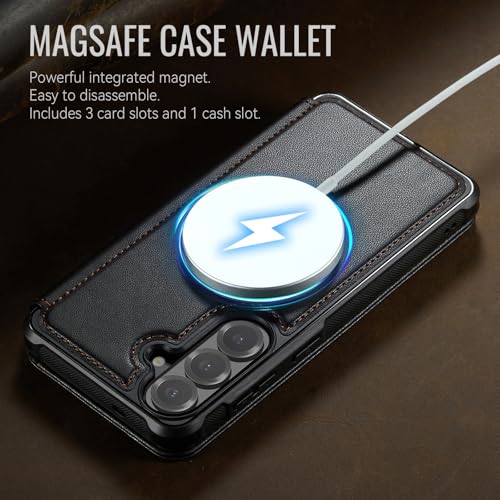 for Galaxy S24 Plus Slim Wallet Case Wireless Charging, Black - color: Black, size: Samsung Galaxy S24 Plus