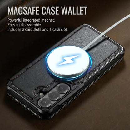 for Galaxy S24 Plus Slim Wallet Case Wireless Charging, Black - color: Black, size: Samsung Galaxy S24 Plus