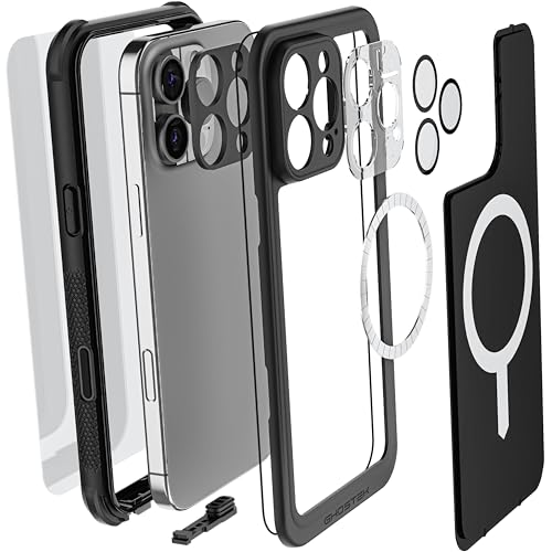 Ghostek Nautical Waterproof iPhone 16 Pro Max Case with Belt Clip Holster - Screen and Camera Protector, Apple MagSafe Compatible, Rugged Heavy Duty Cover (6.9 Inch, Black) - color: Black, size: iPhone 16 Pro Max