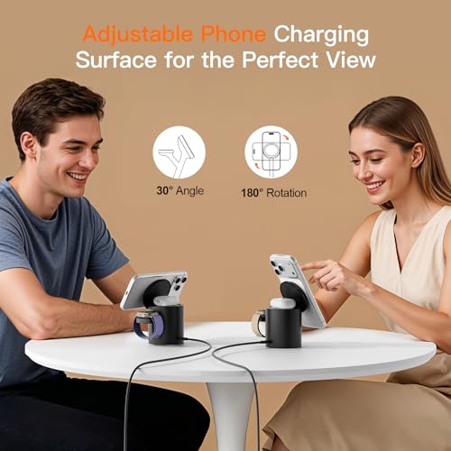 Foldable Magnetic 3 in 1 Wireless Charger Stand for iPhone Watch AirPods