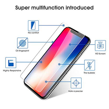 OMOTON [4-Pack] Screen Protector for iPhone Xs & iPhone X, 5.8 inch - Tempered Glass/Guide Frame/Easy Installation - size: iPhone X/XS