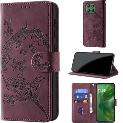 Wallet Case for Motorola Moto G Power (2025), Burgundy | RFID Blocking, Magnetic Closure, Card Holder, Kickstand, Shockproof Flip Cover - color: Burgundy