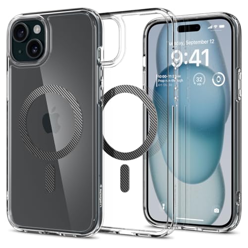 Spigen for iPhone 15/14/13 Case, Ultra Hybrid MagFit [Anti-Yellowing] [Compatible with Magsafe] - Carbon Fiber - color: Carbon Fiber, size: iPhone 15 / 14 / 13