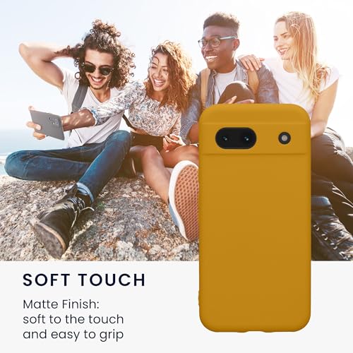 kwmobile Case Compatible with Google Pixel 8a Case - Protective Slim TPU Phone Cover - Soft Matte Finish - Honey Yellow - color: honey yellow