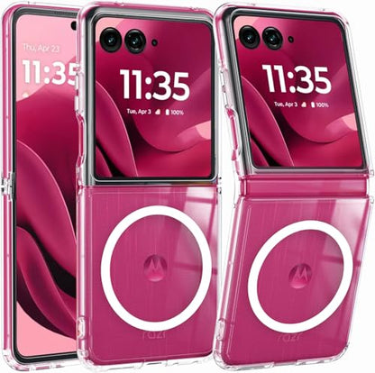 Case for Motorola Razr Ultra 2025/Razr Ultra 2026 Magnetic Cover Clear Phone Case,Slim-Fit Hard PC Bumper Shockproof Silicone Protective Cases,Transparent - color: Magnetic Clear-Motorola Razr Ultra 2025/2026