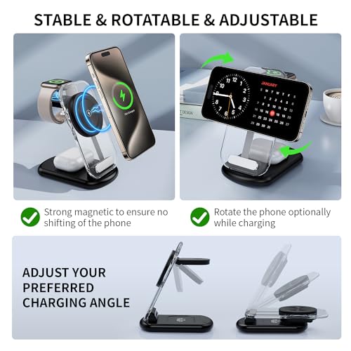 2026 Traveling Wireless Mag-Safe Fast Charging Station - color: Black