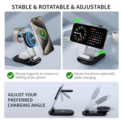 2026 Traveling Wireless Mag-Safe Fast Charging Station - color: Black