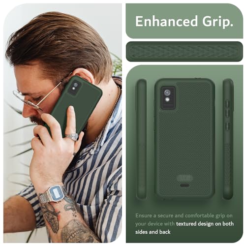 TUDIA LinnGrip Compatible with BLU Studio Mini (2023) Phone Case, [Enhanced Grip] Ultra Slim Fit Shockproof Matte TPU Soft Protective Phone Case Cover (Pine Green) - color: Pine Green