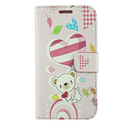 For Samsung Galaxy J7 (2018), J7 Refine, J7 Star, J7V 2nd Gen. SM-J737 - Image Flip Wallet Case + Tempered Glass Screen Protector - Bear - color: ZD06 Bear