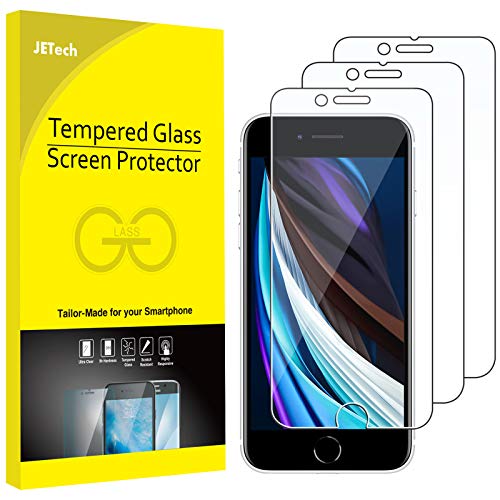 JETech Screen Protector for iPhone SE 3/2 (2022/2020), 3-Pack | HD Clear, Tempered Glass Film, Anti-Scratch Glass - size: iPhone SE 3/2