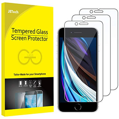 JETech Screen Protector for iPhone SE 3/2 (2022/2020), 3-Pack | HD Clear, Tempered Glass Film, Anti-Scratch Glass - size: iPhone SE 3/2