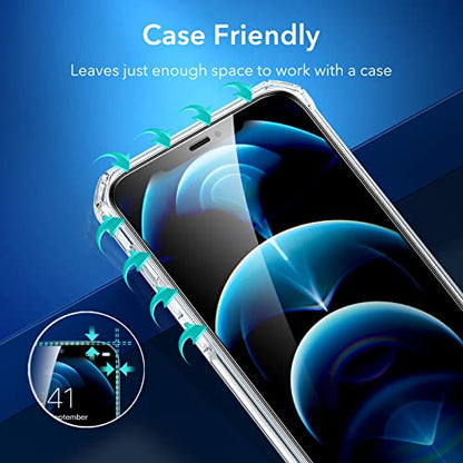 ESR 3 Pack for iPhone 12 Pro Max Screen Protector, Align Frame