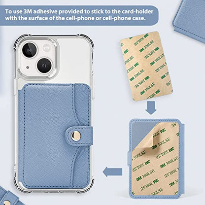 Wallet for Men,Phone Wallet Stick on for Cases, Adhesive Credit Card Holder - color: Sky Blue
