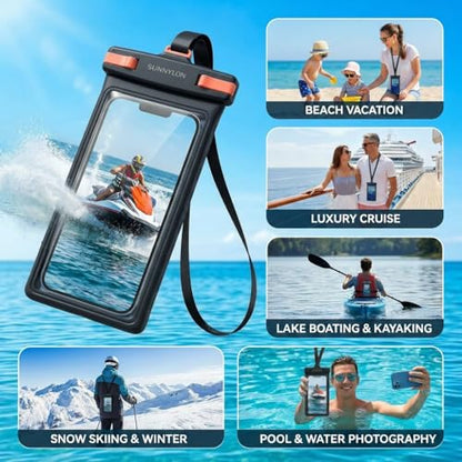 Waterproof Phone Pouch IPX8,Soft TPU Underwater Phone Case with Neck Strap & Sensitive Touch Screen, Waterproof Cell Phone Pouch for Beach,Cruise,Fits Samsung iPhone 17/16/15/14 Pro Max (1-pack Black) - color: 1-pack Black