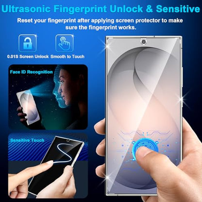 firtstnow 3 Pack for Samsung Galaxy S25 Ultra Screen Protector Tempered Glass + 3 Pack Camera Lens Protector, Military Grade Shatterproof, 9H Hardness, Fingerprint Unlock,Case Friendly 6.9 Inch