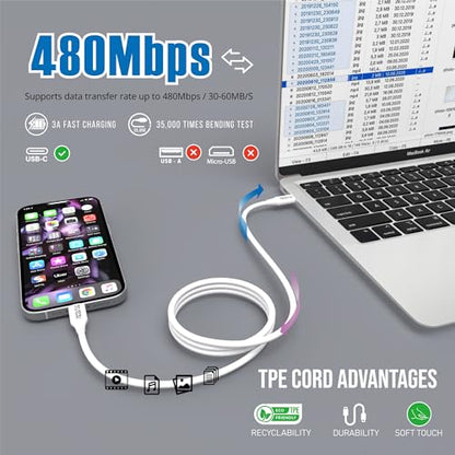 6FT USB C to USB C Cable, 60W Fast Charging, for iPhone 17/16/15 Series, Samsung S24/S23/S22 Ultra, Google Pixel 8/7/6, iPad Pro/Air, MacBook, CarPlay, White - color: White, size: 6FT C to C