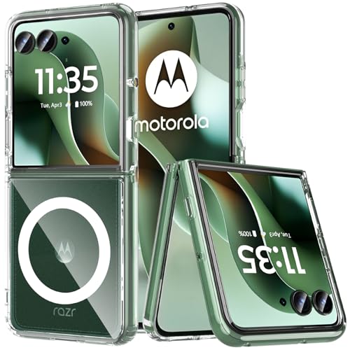 Fin2feel Magnetic for Motorola Razr Ultra 2026/2025 Case,Compatible with Mag-Safe Transparent Hard PC Shockproof Military Grade Anti-Yellowing Back Cover for Moto Razr Ultra 2026/2025,Clear - color: Transparent, size: Razr Ultra 2025/2026