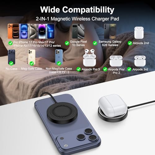 Magnetic Wireless Charger Android for Samsung Galaxy S26 Ultra S26 Plus - color: 2Black