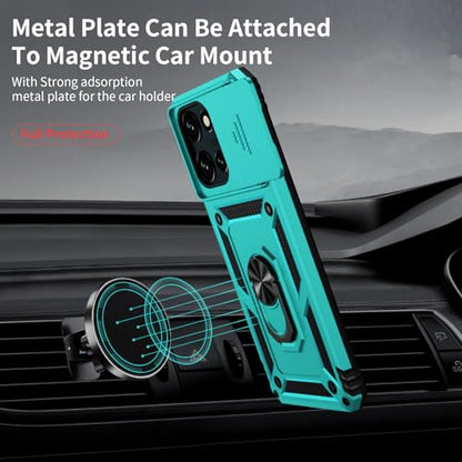 for Moto G Stylus 2025 Case with Camera Lens Cover, HD Screen Protector, 10 FT Military Grade Drop Protection, Magnetic Ring Holder Kickstand Protective Phone Case, Ice Green - color: Ice Green