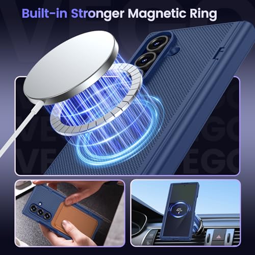 VEGO for Samsung Z Fold 7 Case with Screen Protector & Belt Clip, Blue | Compatible with Magsafe [Hinge Protection] Hard PC Anti-Drop Protective Magnetic Phone Case for Samsung Galaxy Z Fold 7 - color: Blue