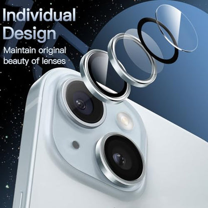 JETech Camera Lens Protector for iPhone 15/15 Plus, Blue, 1 Set - color: Blue