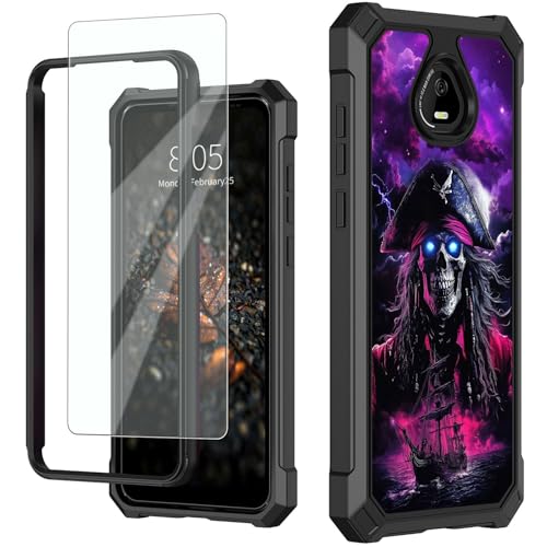 for Schok Volt Sv67q Sv67332 Case with Screen Protector, Military Grade Drop Protection, Dual Layer Hybrid Shockproof Protection TPU Phone Case for Schok Volt Sv67q, Ghostly Pirate - color: Ghostly Pirate