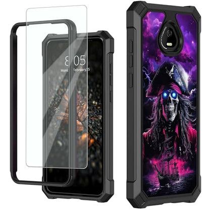 for Schok Volt Sv67q Sv67332 Case with Screen Protector, Military Grade Drop Protection, Dual Layer Hybrid Shockproof Protection TPU Phone Case for Schok Volt Sv67q, Ghostly Pirate - color: Ghostly Pirate