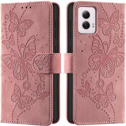Case Wallet for Motorola Moto G Power 5G 2024, Pink | RFID Blocking, 3 Card Holder Stand, Shockproof TPU Shell, PU Leather Magnetic Closure, 6.7-inch - color: Pink