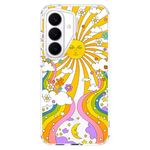 MOSNOVO for Samsung Galaxy S26 Clear Case, Fit for MagSafe, 6.6ft Military-Grade Shockproof Magnetic Protective Phone Cover,70's Psychedelic Groovy Art - color: Clear - 70's Psychedelic Groovy Art, size: Samsung Galaxy S26